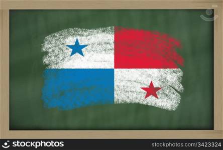 Chalky national flag of panama painted with color chalk on blackboard illustration