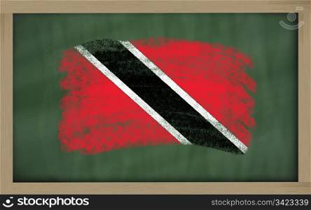 Chalky national flag of trinidad tobago painted with color chalk on blackboard illustration