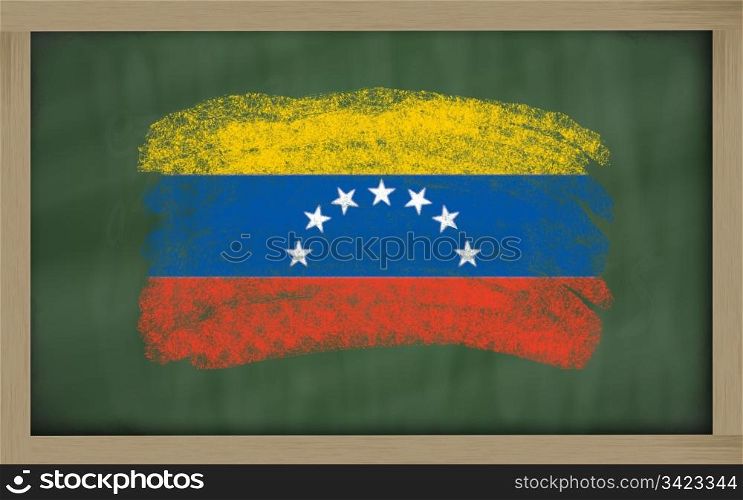Chalky national flag of venezuela painted with color chalk on blackboard illustration