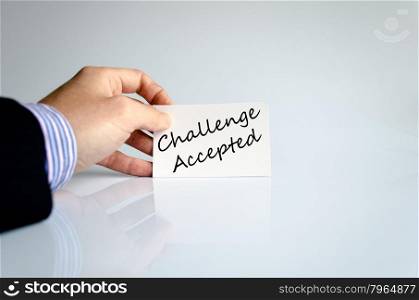 Challenge accepted text concept isolated over white background