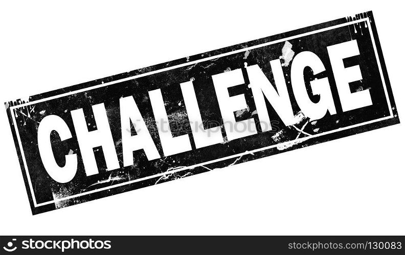 Challenge word with black frame, 3D rendering