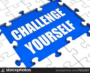 Challenge Yourself Puzzle Showing Motivation Goals And Determination