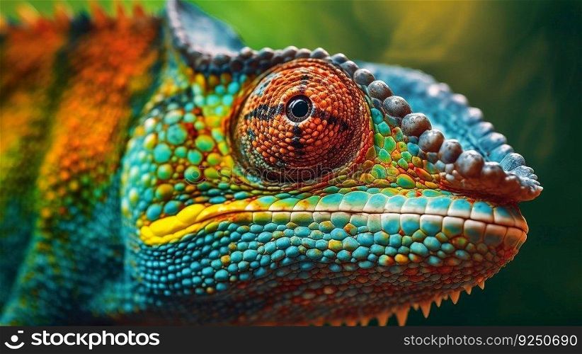Chameleon closeup. Illustration Generative AI
