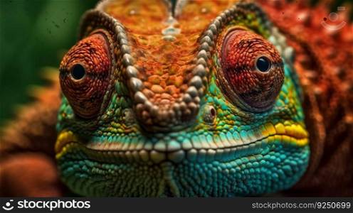 Chameleon closeup. Illustration Generative AI
