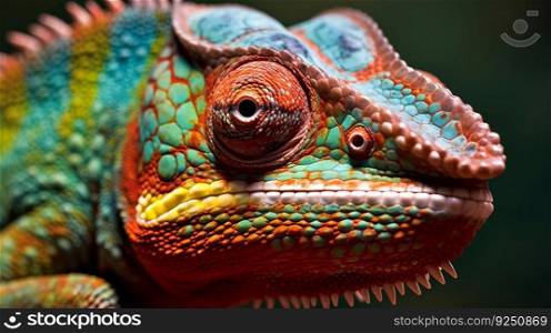 Chameleon closeup. Illustration Generative AI 