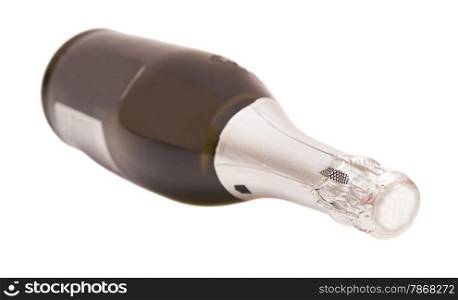 Champagne bottle, isolated on a white background.