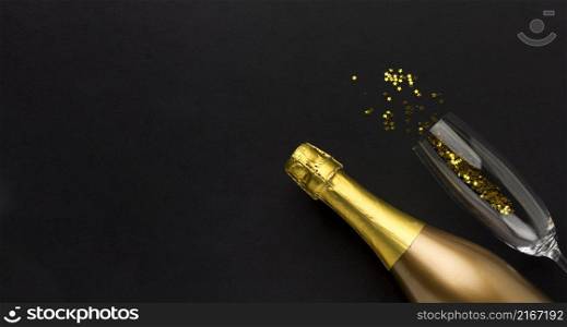 champagne bottle with copy space
