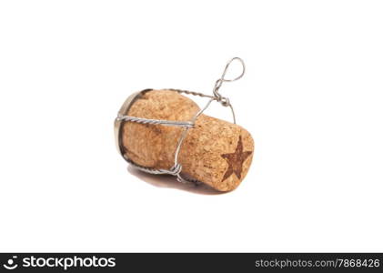 champagne cork isolated on white background