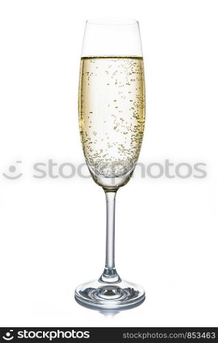 Champagne glass isolated on white background (high details)