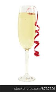Champagne glass isolated over a white background