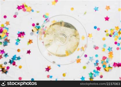 champagne glass with star spangles table