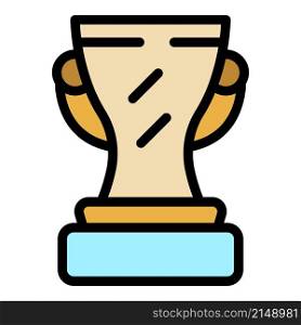 Champion cup icon. Outline champion cup vector icon color flat isolated. Champion cup icon color outline vector