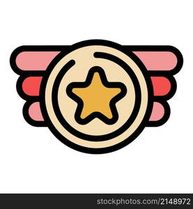 Champion prize icon. Outline champion prize vector icon color flat isolated. Champion prize icon color outline vector