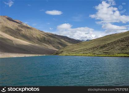 Chandra Taal or Chandra Tal lake, Spiti, Himachal Pradesh, India