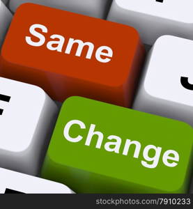 Change Same Keys Show Decision And Improvement. Change Same Keys Showing Decision And Improvement