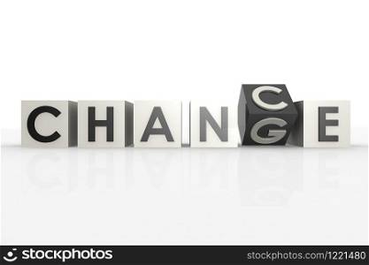 Change to chance puzzle, 3D rendering