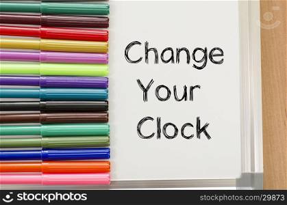 Change your clock text concept over whiteboard background