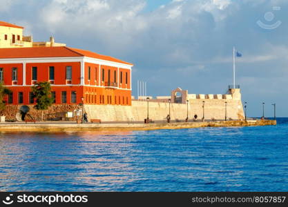 Chania. Old coast fortifications.. Old fort on the coast of Chania. Greece. Crete.
