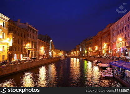 Channel in St.Petersburg in dusk