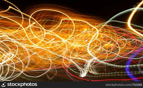 Chaotic lights in moriol blur - abstract photograph background