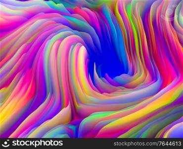 Chaotic Surface. Dimensional Wave series. Abstract arrangement of Swirling Color Texture. 3D Rendering of random turbulence suitable for projects on art, creativity and design