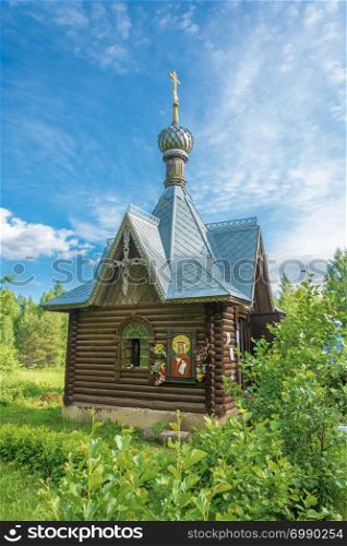 Chapel on the holy spring of Varvara Iliopolskaya near the village of Kupan, Pereslavsky district, Yaroslavl region, Russia.
