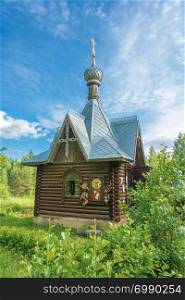Chapel on the holy spring of Varvara Iliopolskaya near the village of Kupan, Pereslavsky district, Yaroslavl region, Russia.