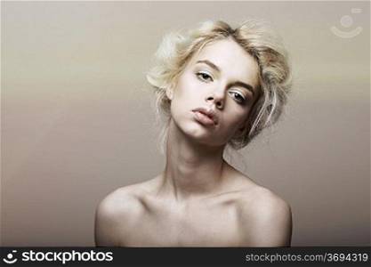 Character. Individuality. Genuine Sentimental Blond Hair Woman Dreaming
