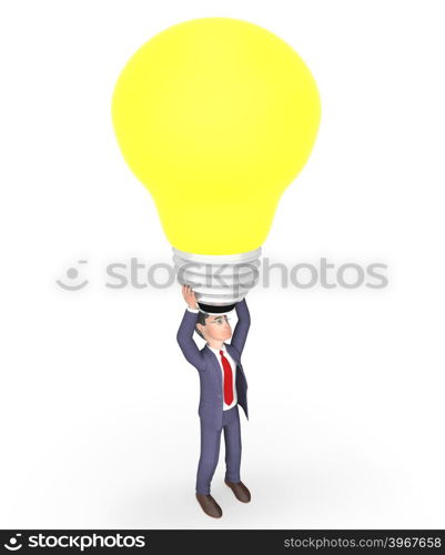 Character Lightbulb Meaning Business Person And Ideas 3d Rendering