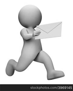 Character Message Showing Send Correspondence And Messages 3d Rendering