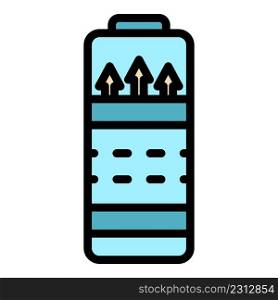 Charging battery process icon. Outline charging battery process vector icon color flat isolated. Charging battery process icon color outline vector