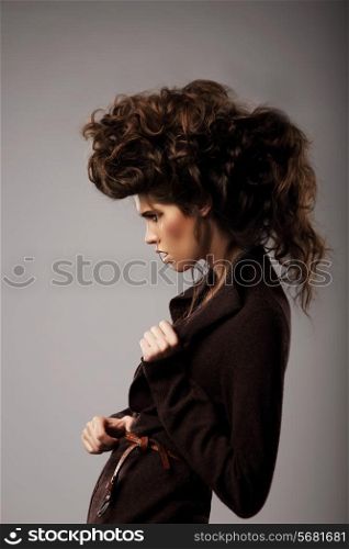 Charisma. Stylish Woman with Unusual Shaggy Hairstyle
