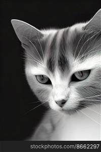 Charismatic cat portrait 3d illustrated