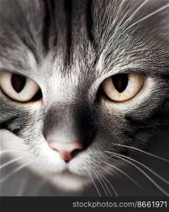 Charismatic cute cat 3d illustrated