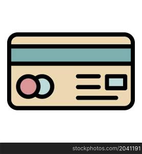 Charity credit card icon. Outline charity credit card vector icon color flat isolated. Charity credit card icon color outline vector