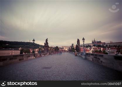 Charles Bridge at early morning, Prague, Czech Republic