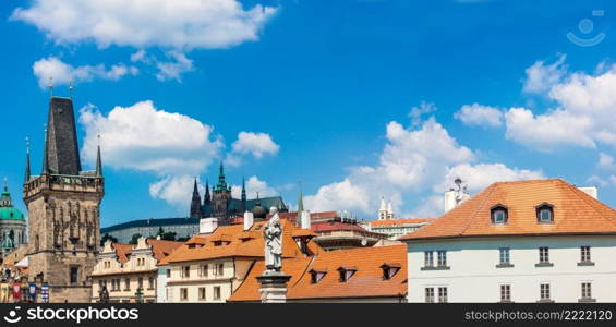 Charles bridge in Prague in a summer day