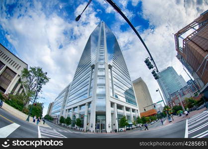 CHARLOTTE, NC, USA - October 11: Duke Energy Center on South Tryon Street onOctober 2014 in Charlotte, NC, USA.