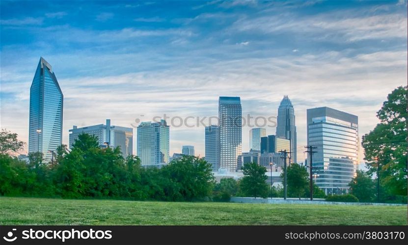 charlotte north carolina skyline panorama