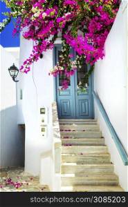 charming floral streets of Greek islands