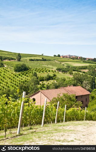 Charming Italian villa in Monferrato area (Piemonte region, north Italy) during spring season