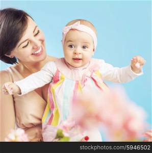 Charming young mom with lovely child