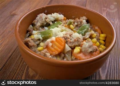 Charquican - is a Chilean stew dish. It is also popular in Argentina, Peru, Bolivia and other countries in the Andean region.