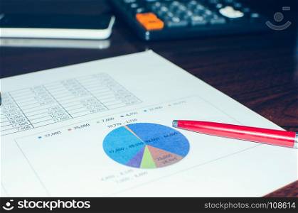 chart analysis business report on desk