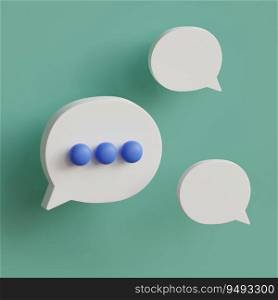 Chat bubble icon. Stylize dialogue symbol. 3d render illustration