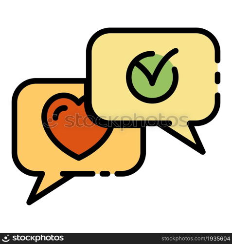 Chat bubbles icon. Outline chat bubbles vector icon color flat isolated. Chat bubbles icon color outline vector