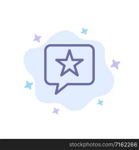 Chat, Favorite, Message, Star Blue Icon on Abstract Cloud Background