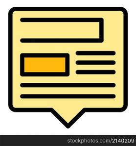 Chat interface icon. Outline Chat interface vector icon color flat isolated. Chat interface icon color outline vector