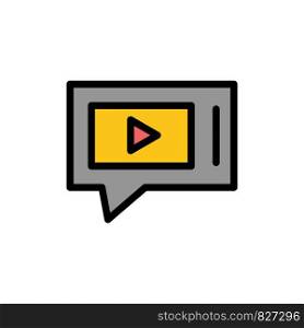 Chat, Live, Video, Service Flat Color Icon. Vector icon banner Template