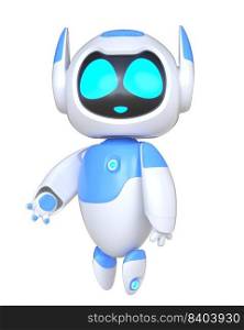 Chatbot character for support service concept. 3D illustration. Chatbot character for support service concept.